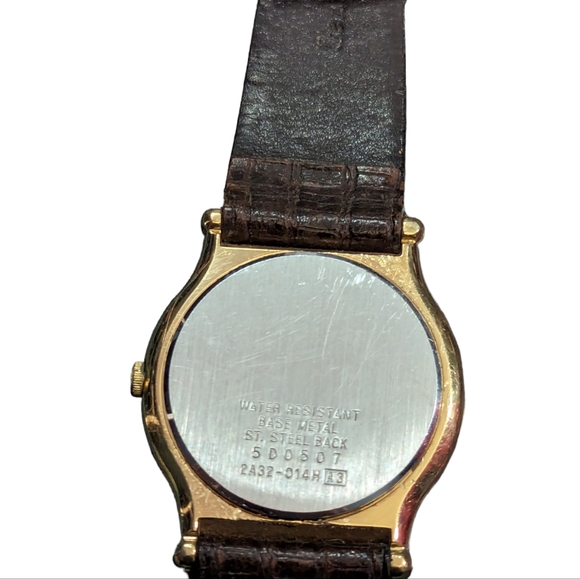 Seiko Gold Watch with Dark Brown Leather Strap…L1 - Picture 5 of 7